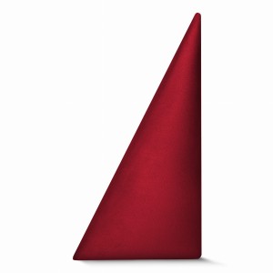 Panel ścienny 15x30 cm tapicerowany w kształcie trójkąta – Wezgłowie w kolorze bordowym z tkaniny welurowej