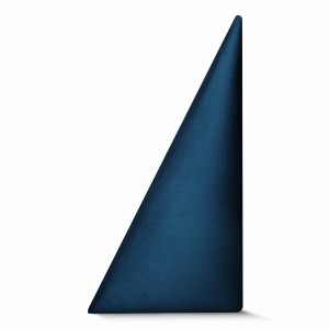 Panel ścienny 15x30 cm tapicerowany w kształcie trójkąta – Wezgłowie w kolorze granatowym z tkaniny welurowej 