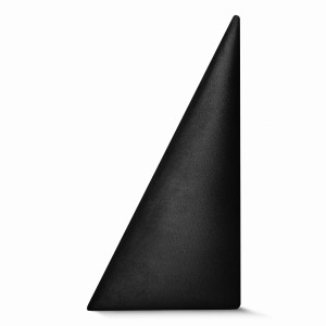 Panel ścienny 15x30 cm tapicerowany w kształcie trójkąta – Wezgłowie w kolorze czarnym z tkaniny welurowej 