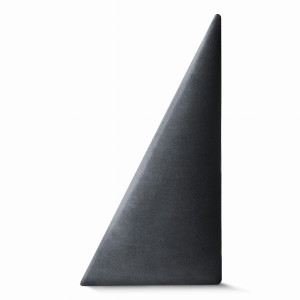 Panel ścienny 15x30 cm tapicerowany w kształcie trójkąta – Wezgłowie w kolorze ciemnoszarym z tkaniny welurowej   