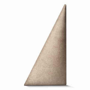 Panel ścienny 15x30 cm tapicerowany w kształcie trójkąta – Wezgłowie w kolorze beżowym z tkaniny welurowej 
