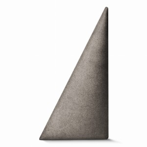 Panel ścienny 15x30 cm tapicerowany w kształcie trójkąta – Wezgłowie w kolorze ciemnoszarym z tkaniny welurowej