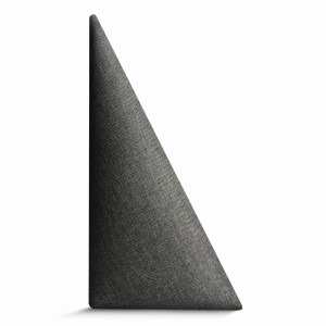 Panel ścienny 15x30 cm tapicerowany w kształcie trójkąta – Wezgłowie w kolorze jasnoszarym z tkaniny welurowej 