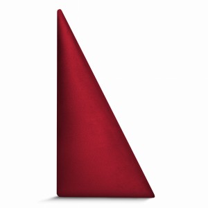 Panel ścienny 15x30 cm tapicerowany w kształcie trójkąta – Wezgłowie w kolorze bordowym z tkaniny welurowej