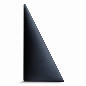 Panel ścienny 15x30 cm tapicerowany w kształcie trójkąta – Wezgłowie w kolorze ciemnoniebieskim z tkaniny welurowej