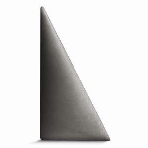 Panel ścienny 15x30 cm tapicerowany w kształcie trójkąta – Wezgłowie w kolorze grafitowym z tkaniny welurowej