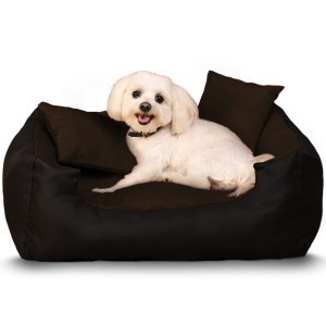 Legowisko dla psa 55x54 cm S Cozy w kolorze czarno-brązowym– Poduszka dla psa, kota, zwierząt domowych 