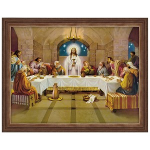 Obraz w ramie o tematyce religijnej w rozmiarze 30x40cm - Ostatnia wieczerza, podkowa