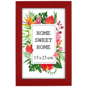 Ramka na zdjęcia 15x23 cm, drewniana w kolorze  czerwonym