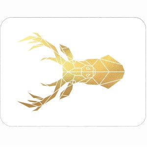 Podkładka korkowa złocona na stół z nadrukiem Deer gold w rozmiarze 30x40 cm