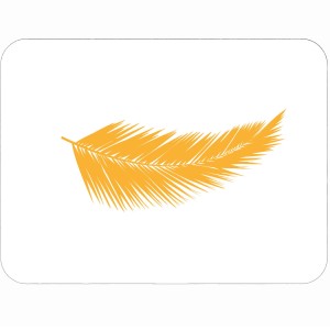 Podkładka korkowa złocona na stół z nadrukiem Feather gold w rozmiarze 30x40 cm