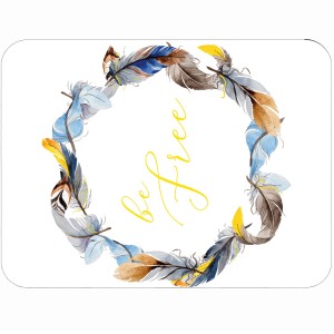 Podkładka korkowa złocona na stół z nadrukiem Be free ethnic w rozmiarze 30x40 cm