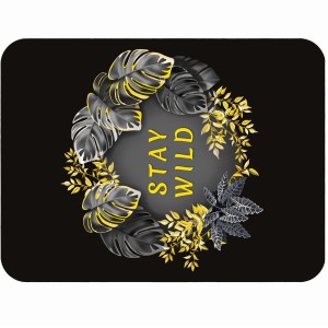 Podkładka korkowa złocona na stół z nadrukiem Stay wild w rozmiarze 30x40 cm