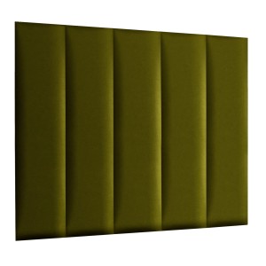 Panel ścienny 120 x 30 cm  tapicerowany 3D Wezgłowie RIVIERA w kolorze butelkowej zieleni