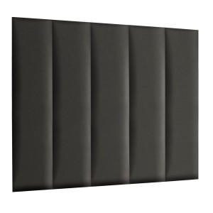Panel ścienny 120 x 30 cm  tapicerowany 3D Wezgłowie RIVIERA w kolorze ciemny szary 