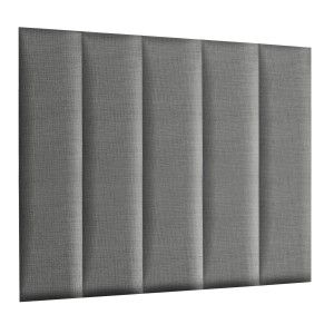 Panel ścienny 120 x 30 cm  tapicerowany 3D Wezgłowie LUX w kolorze odcieni szarości 