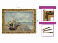 7. OBRAZ VINCENT VAN GOGH ,,VISSERSBOTEN OP HET STRAND VAN LES SAINTES MARIES DE LA MER,, W ZLOTEJ RAMCE MAKOWCE 50 cm x 70 cm wymiary.jpg