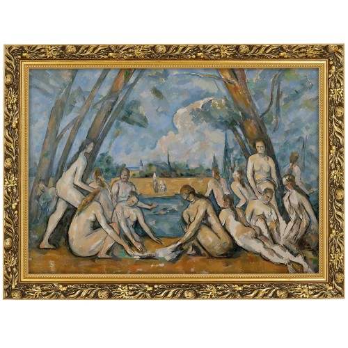 1. OBRAZ PAUL CÉZANNE FRENCH ,,THE LARGE BATHERS,, W ZLOTEJ RAMCE MAKOWCE 50 cm x 70 cm przodem.jpg