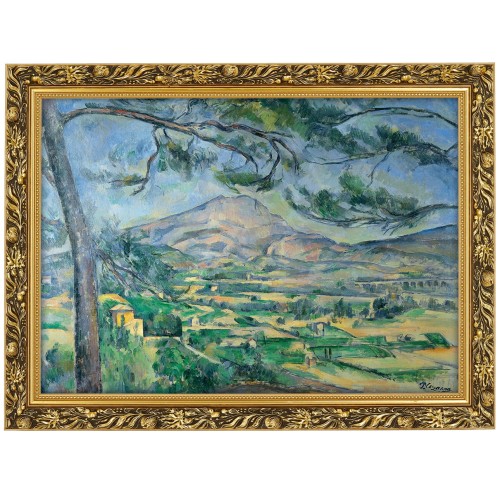 1. OBRAZ PAUL CÉZANNE ,,MONT SAINTE VICTOIRE WITH LARGE PINE,, W ZLOTEJ RAMCE MAKOWCE 50 cm x 70 cm przodem.jpg
