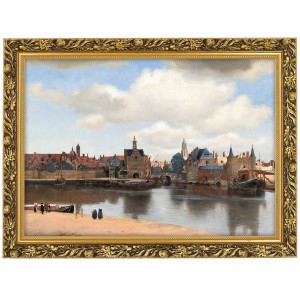 Obraz w złotej ramie Makówka w rozmiarze 70x50 cm -  JOHANNES VERMEER ,,VIEW OF DELFT MAURITSHUIS,, 