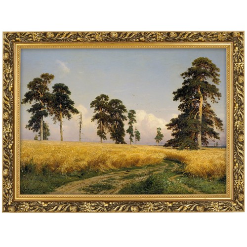 1. OBRAZ IVAN SHISHKIN ,,РОЖЬ,, W ZLOTEJ RAMCE MAKOWCE 50 cm x 70 cm przodem.jpg