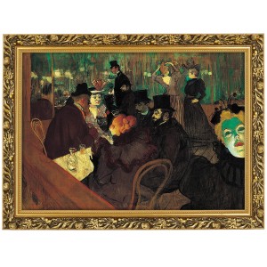 Obraz w złotej ramie Makówka w rozmiarze 70x50 cm -  HENRI DE TOULOUSE-LAUTREC (ALBI) ,,AT THE MOULIN ROUGE,, 