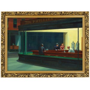 Obraz w złotej ramie Makówka w rozmiarze 70x50 cm -  EDWARD HOPPER ,,HOPPER NIGHTHAWKS 1942,,
