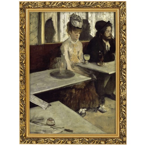 1. OBRAZ EDGAR DEGAS ,,IN A CAFÉ,, W ZLOTEJ RAMCE MAKOWCE 50 cm x 70 cm przodem.jpg