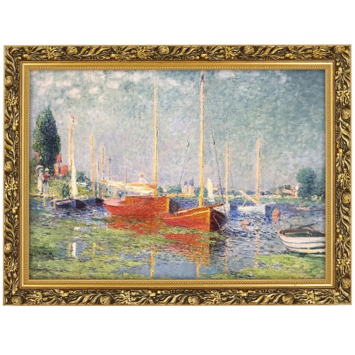 1. OBRAZ CLAUDE MONET  ,,ARGENTEUIL 1875,, W ZLOTEJ RAMCE MAKOWCE 50 cm x 70 cm przodem.jpg