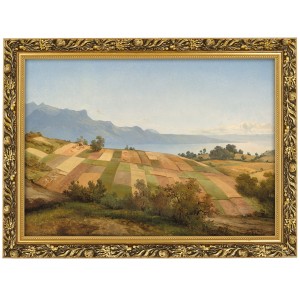 Obraz w złotej ramie Makówka w rozmiarze 70x50 cm -  ALEXANDRE CALAME ,,SWISS LANDSCAPE 1830,,