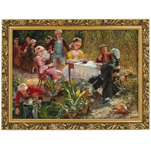 Obraz w złotej ramie Makówka w rozmiarze 70x50 cm - ALEKSANDER GIERYMSKI ,,IN THE SUMMER HOUSE,, 