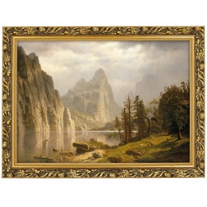 Obraz w złotej ramie Makówka w rozmiarze 70x50 cm - ALBERT BIERSTADT ,,MERCED RIVER YOSEMITE VALLEY,, 
