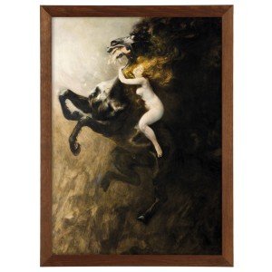 Reprodukcja obrazu w brązowej ramie w rozmiarze 70x50 cm - WLADYSLAW PODKOWINSKI ,,ECSTASY,, 