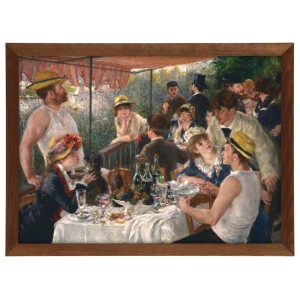 Reprodukcja obrazu w brązowej ramie w rozmiarze 70x50 cm -RENOIR ,,LUNCHEON OF THE BOATING PARTY,, 