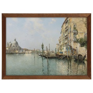 Reprodukcja obrazu w brązowej ramie w rozmiarze 70x50 cm - FARQUHARSON EMILIO SANCHEZ PERRIER ,,ATLAS OF PLACES,, 