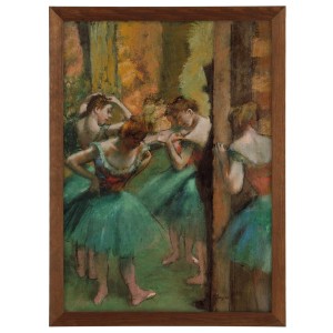 Reprodukcja obrazu w brązowej ramie w rozmiarze 70x50 cm - EDGAR DEGAS  ,,DANCERS, PINK AND GREEN,, 