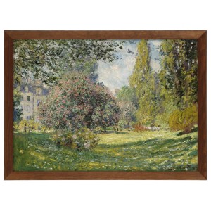 Reprodukcja obrazu w brązowej ramie w rozmiarze 70x50 cm - CLAUDE MONET  ,,LANDSCAPE, THE PARC MONCEAU,, 