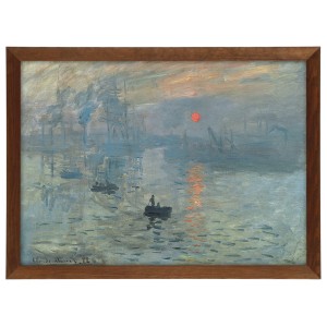 Reprodukcja obrazu w brązowej ramie w rozmiarze 70x50 cm - CLAUDE MONET  ,,IMPRESSION SOLEIL LEVANT,, 