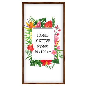 Ramka na zdjęcia 50x100 cm, drewniana w kolorze brązowym