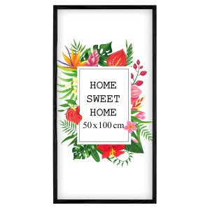 Ramka na zdjęcia 50x100 cm, drewniana w kolorze czarnym