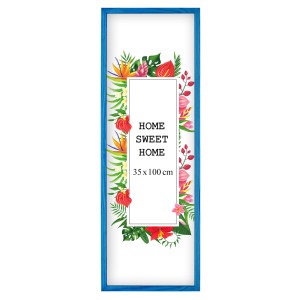 Ramka na zdjęcia 35x100 cm, drewniana w kolorze niebieskim