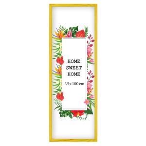 Ramka na zdjęcia 35x100 cm, drewniana w kolorze żółtym