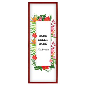 Ramka na zdjęcia 50x140 cm, drewniana w kolorze czerwonym