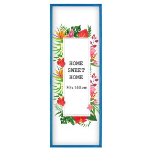 Ramka na zdjęcia 50x140 cm, drewniana w kolorze niebieskim