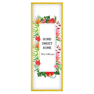 Ramka na zdjęcia 50x140 cm, drewniana w kolorze żółtym