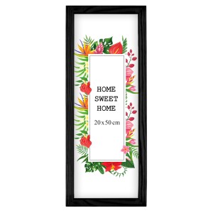 Ramka na zdjęcia 20x50 cm, drewniana w kolorze czarnym