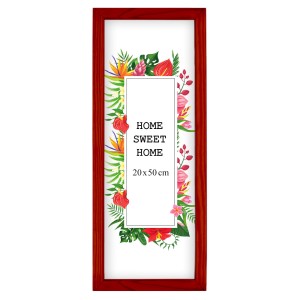 Ramka na zdjęcia 20x50 cm, drewniana w kolorze czerwonym