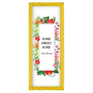 Ramka na zdjęcia 20x50 cm, drewniana w kolorze żółtym