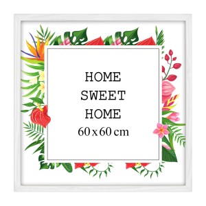 Ramka na zdjęcia 60x60 cm, drewniana w kolorze białym