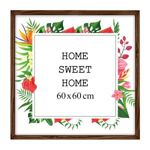 Ramka na zdjęcia 60x60 cm, drewniana w kolorze brązowym